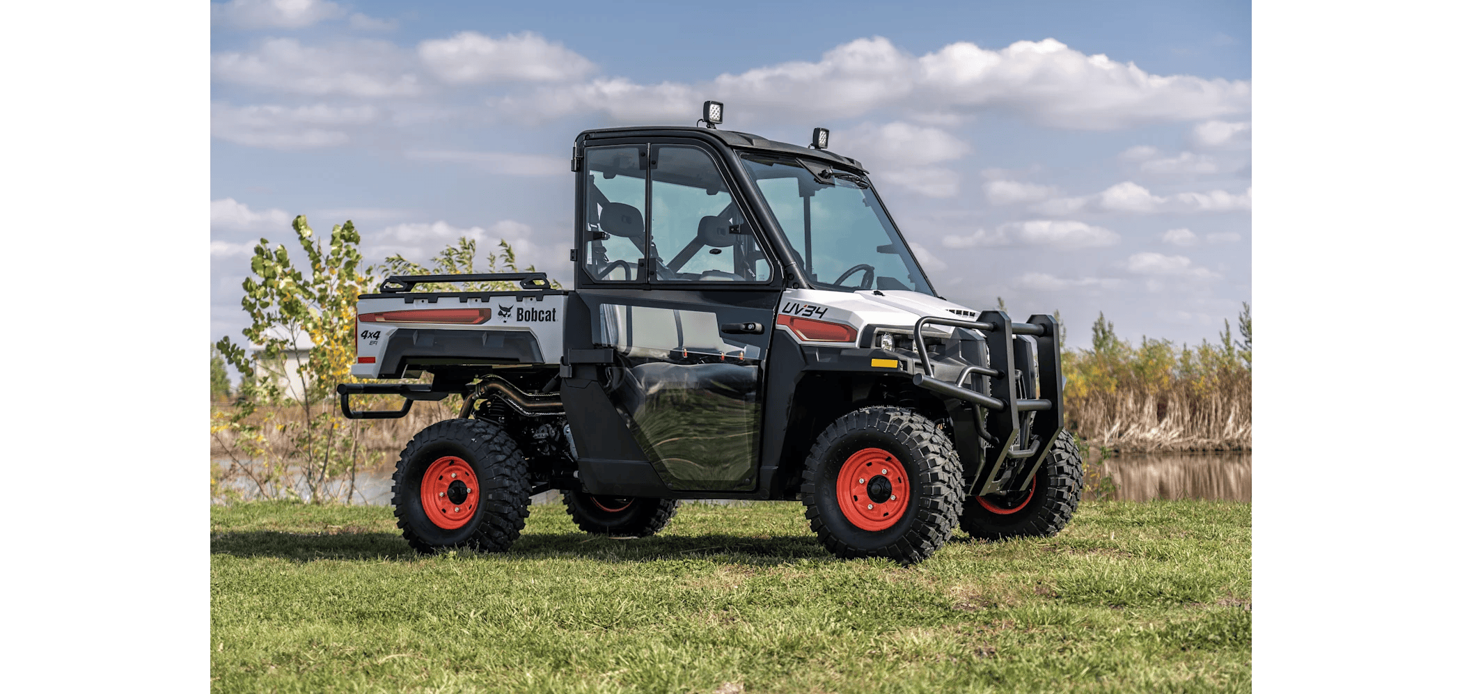 2025 Bobcat® Utility Vehicle UV34 (Gas) showcased in Greenville, NY, highlighting its rugged design and versatility for work.